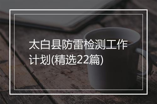 太白县防雷检测工作计划(精选22篇)