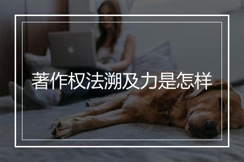 著作权法溯及力是怎样