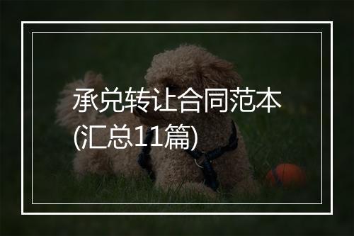承兑转让合同范本(汇总11篇)