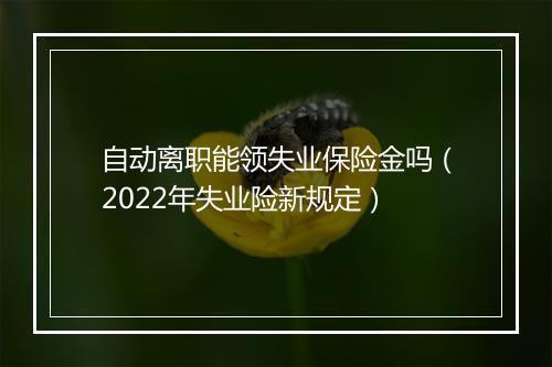 自动离职能领失业保险金吗(2022年失业险新规定)