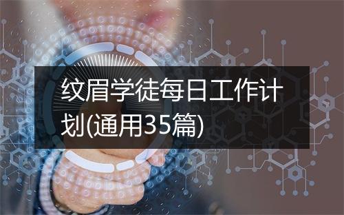 纹眉学徒每日工作计划(通用35篇)