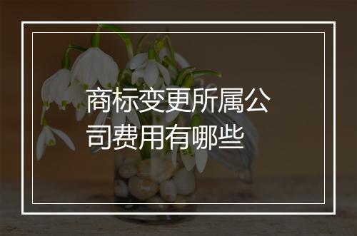 商标变更所属公司费用有哪些