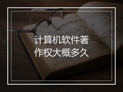 计算机软件著作权大概多久