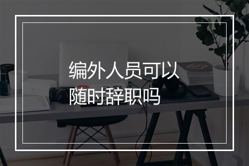 编外人员可以随时辞职吗