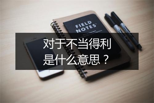 对于不当得利是什么意思?