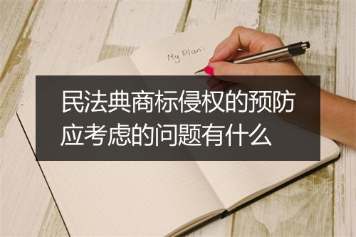 民法典商标侵权的预防应考虑的问题有什么