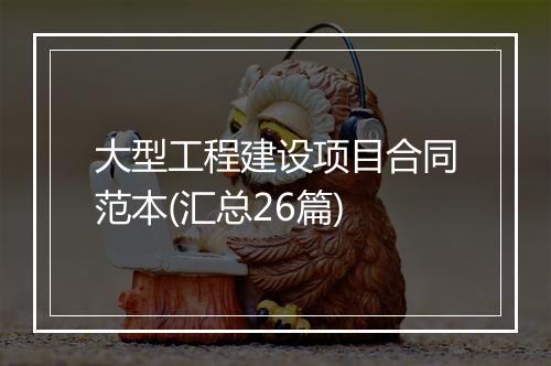 大型工程建设项目合同范本(汇总26篇)