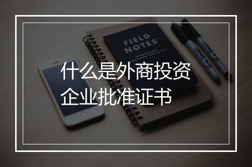 什么是外商投资企业批准证书