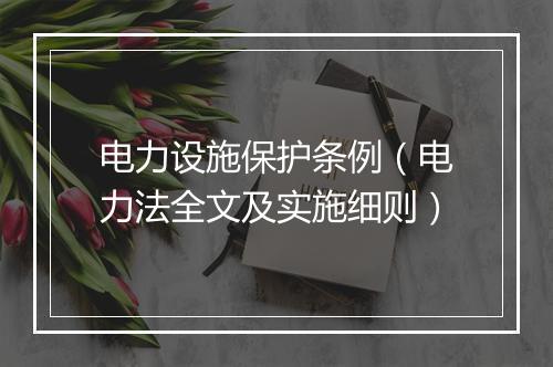 电力设施保护条例(电力法全文及实施细则)