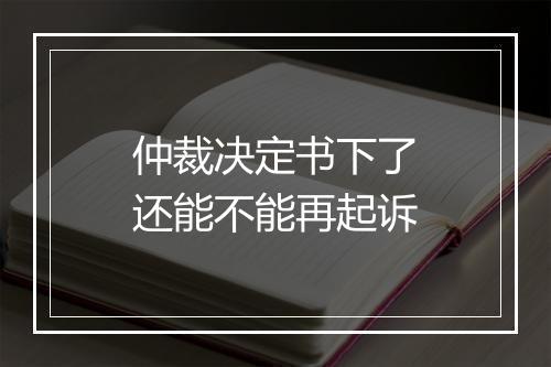 仲裁决定书下了还能不能再起诉