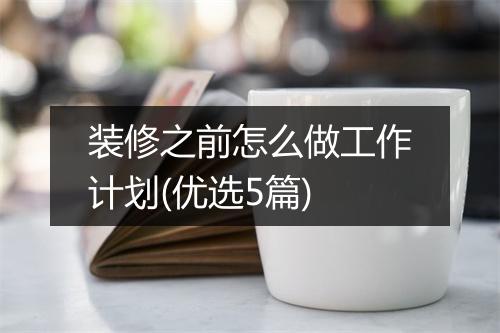 装修之前怎么做工作计划(优选5篇)