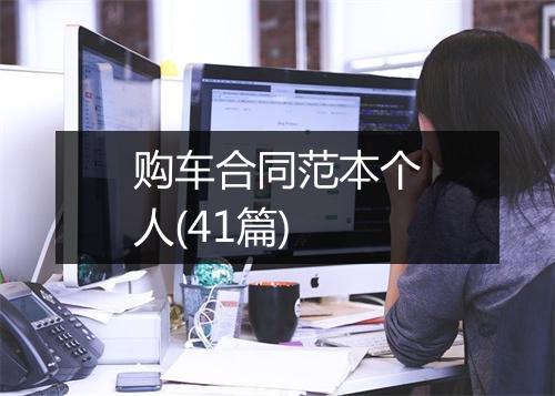 购车合同范本个人(41篇)