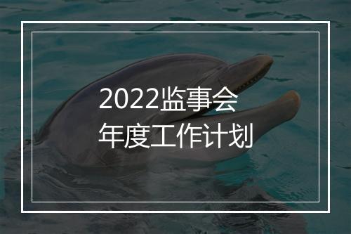 2022监事会年度工作计划