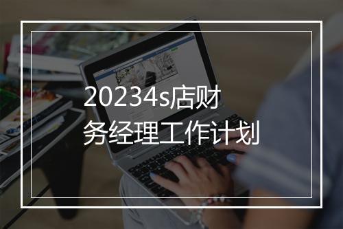 20234s店财务经理工作计划