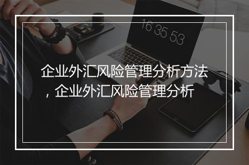 企业外汇风险管理分析方法,企业外汇风险管理分析