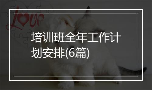 培训班全年工作计划安排(6篇)