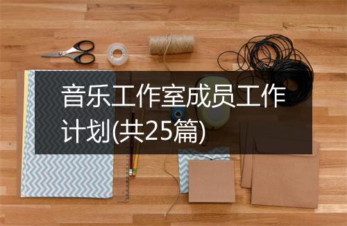 音乐工作室成员工作计划(共25篇)