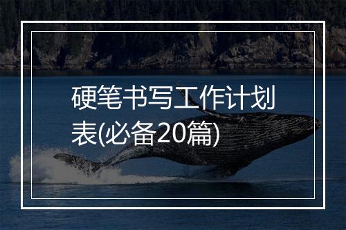 硬笔书写工作计划表(必备20篇)