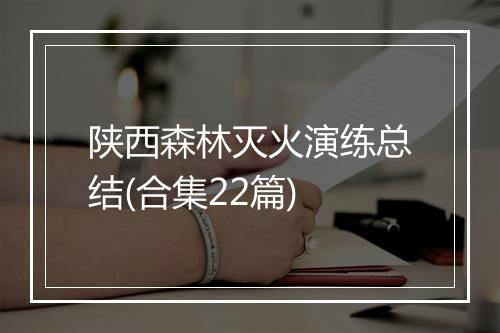 陕西森林灭火演练总结(合集22篇)