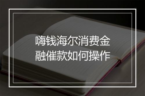 嗨钱海尔消费金融催款如何操作