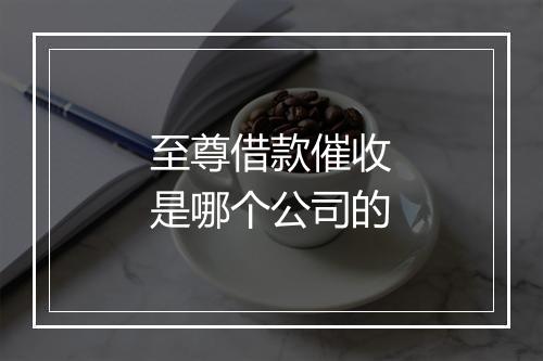 至尊借款催收是哪个公司的