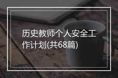 历史教师个人安全工作计划(共68篇)