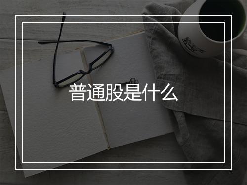 普通股是什么