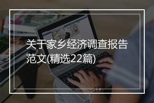 关于家乡经济调查报告范文(精选22篇)