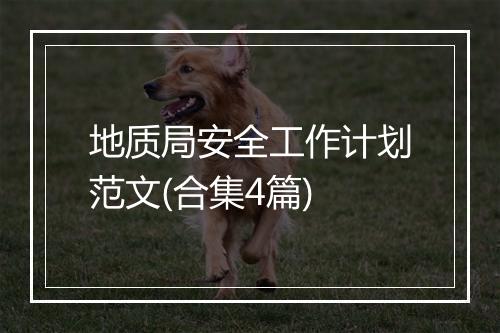 地质局安全工作计划范文(合集4篇)