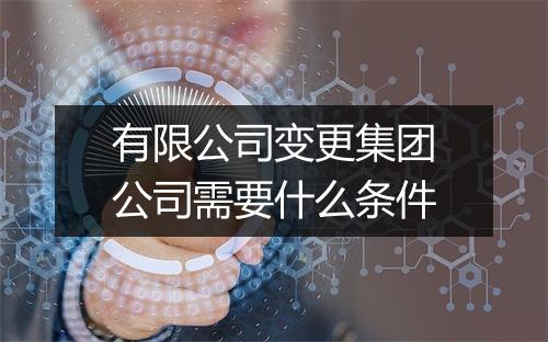 有限公司变更集团公司需要什么条件