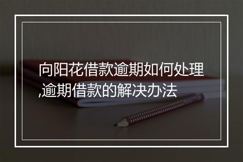 向阳花借款逾期如何处理,逾期借款的解决办法