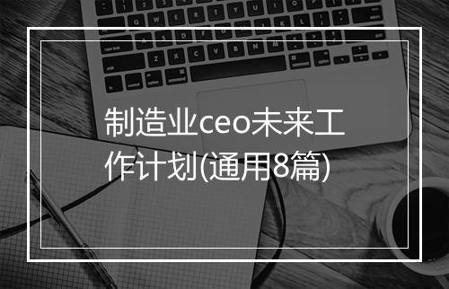 制造业ceo未来工作计划(通用8篇)