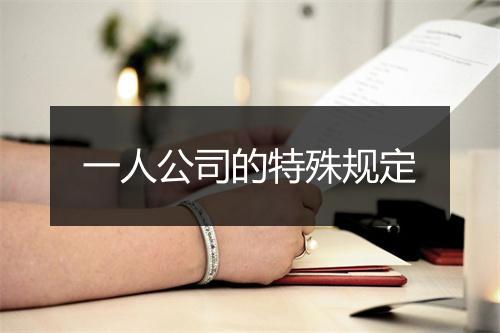 一人公司的特殊规定
