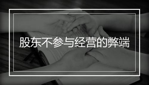 股东不参与经营的弊端
