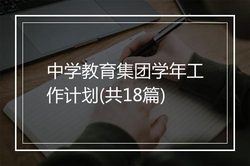 中学教育集团学年工作计划(共18篇)