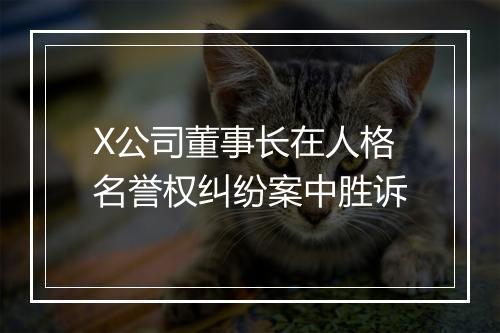 X公司董事长在人格名誉权纠纷案中胜诉