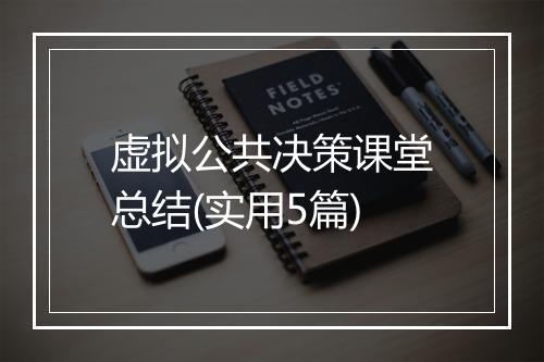 虚拟公共决策课堂总结(实用5篇)