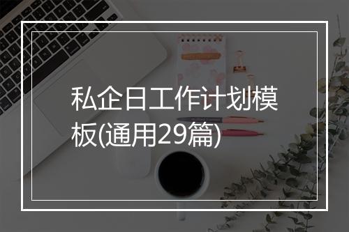 私企日工作计划模板(通用29篇)