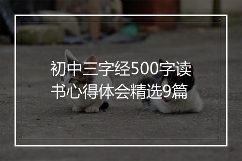 初中三字经500字读书心得体会精选9篇