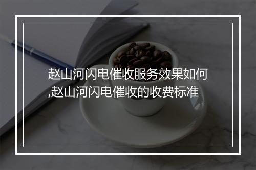 赵山河闪电催收服务效果如何,赵山河闪电催收的收费标准