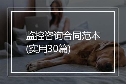 监控咨询合同范本(实用30篇)