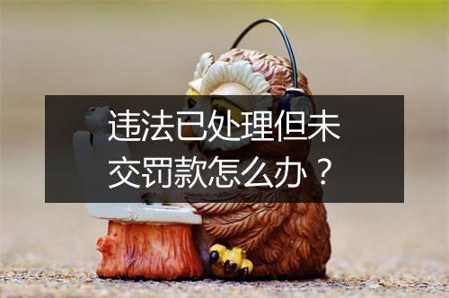 违法已处理但未交罚款怎么办?