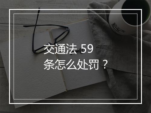 交通法 59 条怎么处罚?