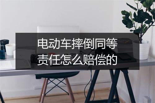 电动车摔倒同等责任怎么赔偿的