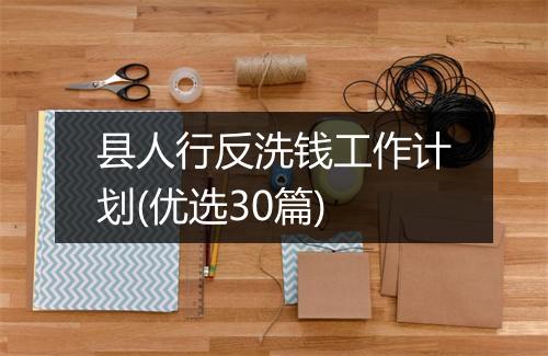 县人行反洗钱工作计划(优选30篇)