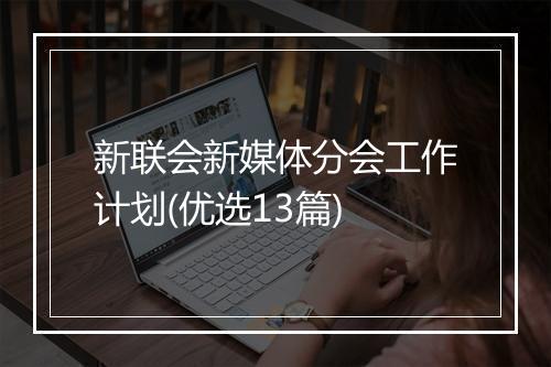 新联会新媒体分会工作计划(优选13篇)