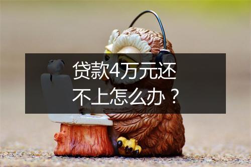 贷款4万元还不上怎么办?
