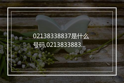 02138338837是什么 号码,02138338837号码来电怎么回事