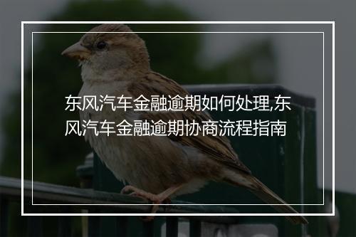 东风汽车金融逾期如何处理,东风汽车金融逾期协商流程指南