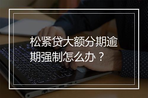 松紧贷大额分期逾期强制怎么办?